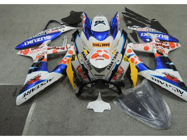 2008-2010 White Blue Dark Dog Suzuki GSXR600 Bike Fairings Canada 2008-2010 White Blue Dark Dog Suzuki GSXR600 Bike Fairings Canada