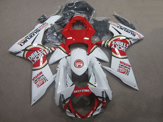2011-2021 White Lucky Strike Red Motul Suzuki GSXR600 Motorcycle Fairings Kits Canada 2011-2021 White Lucky Strike Red Motul Suzuki GSXR600 Motorcycle Fairings Kits Canada