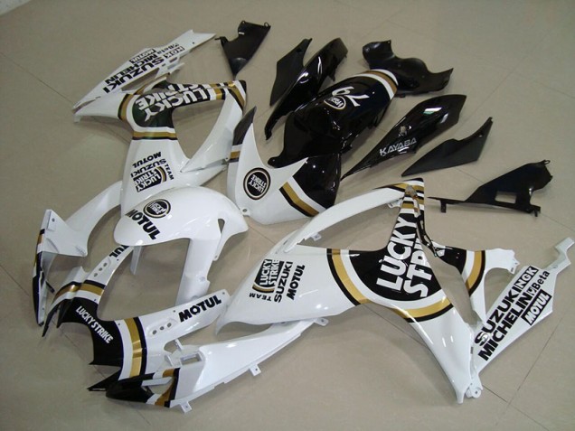 2006-2007 White Lucky Strike Black Motul Suzuki GSXR750 Motorcycle Fairings Kit Canada 2006-2007 White Lucky Strike Black Motul Suzuki GSXR750 Motorcycle Fairings Kit Canada