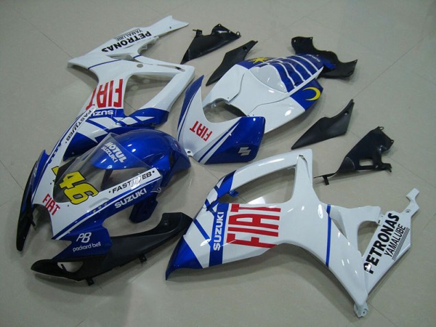 2006-2007 Blue White Fiat 46 Suzuki GSXR750 Moto Fairings Canada 2006-2007 Blue White Fiat 46 Suzuki GSXR750 Moto Fairings Canada